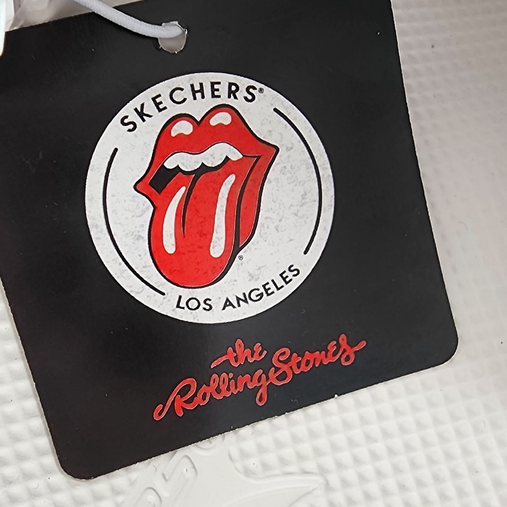 Sketchers Rolling Stones Red Mick Jagger Mouth White Foamies Slide Sandal NWT! - Picture 7 of 13